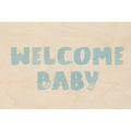 Carte en bois painted words baby blue W