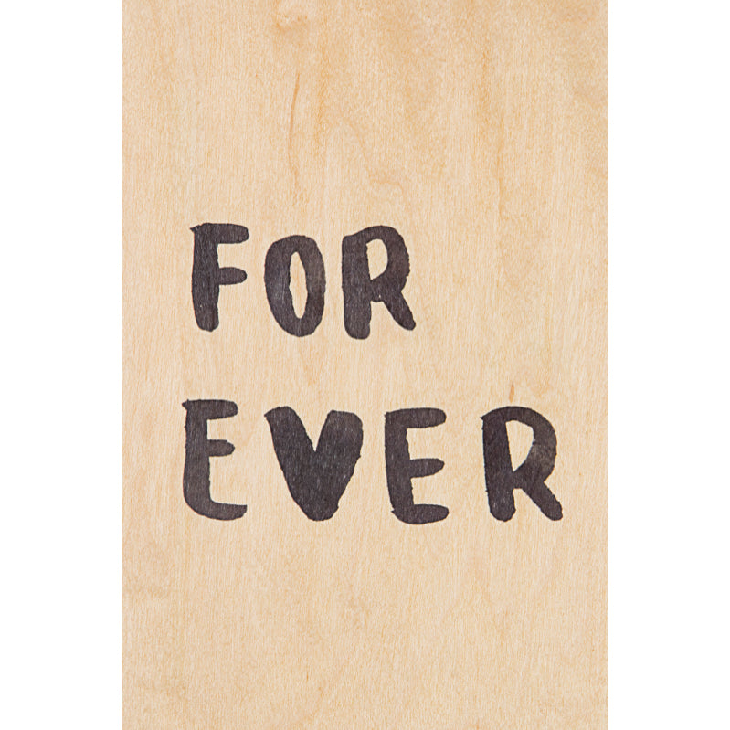 Carte en bois painted words for ever W