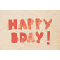 Carte en bois painted words hbday orange W