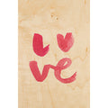 Carte en bois painted words love W