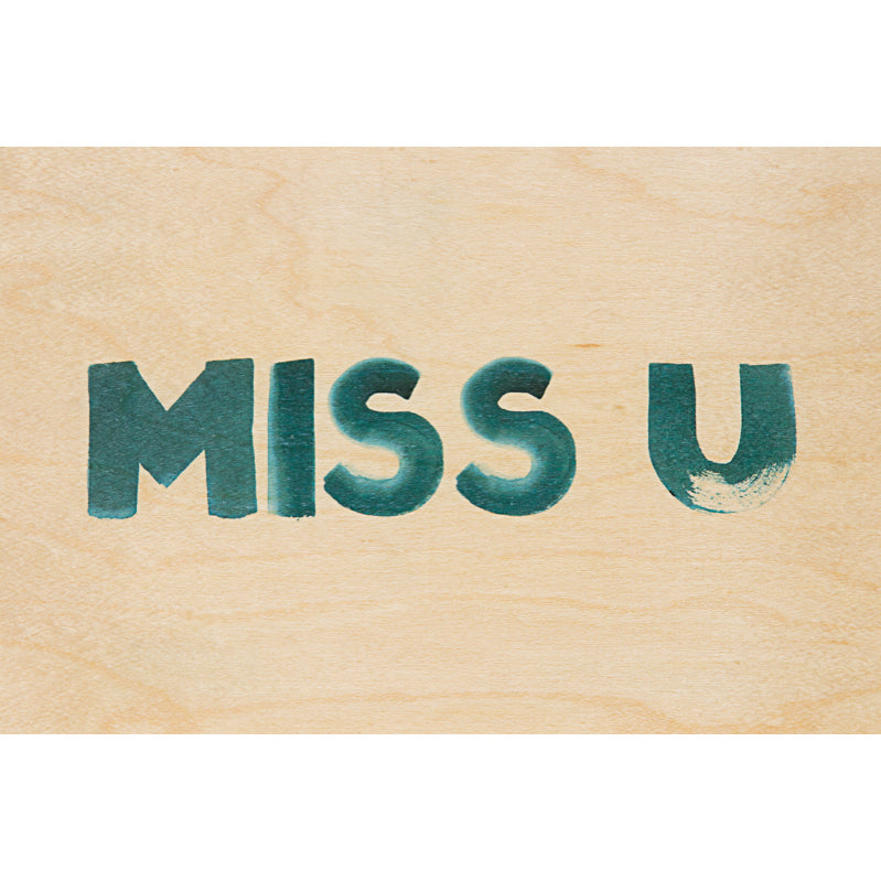 Carte en bois painted words missu W