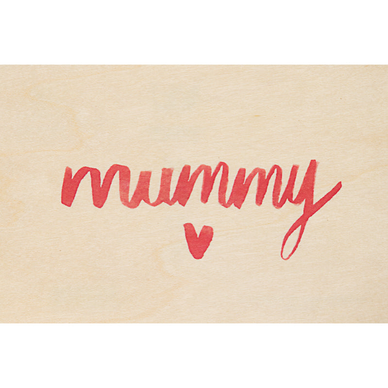 Carte en bois painted words mummy W