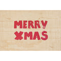 Carte en bois painted words Xmas W