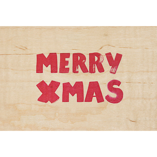 Carte en bois painted words xmas W