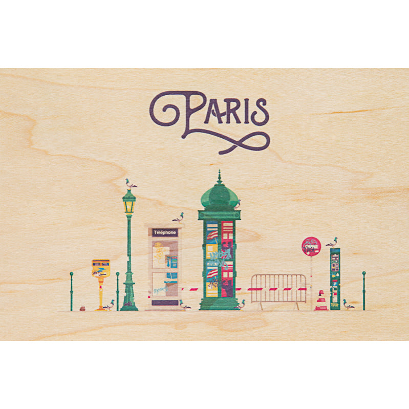 Carte en bois Paris 1 W