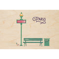 Carte en bois Paris 3 W