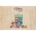 Carte en bois Paris 4 W
