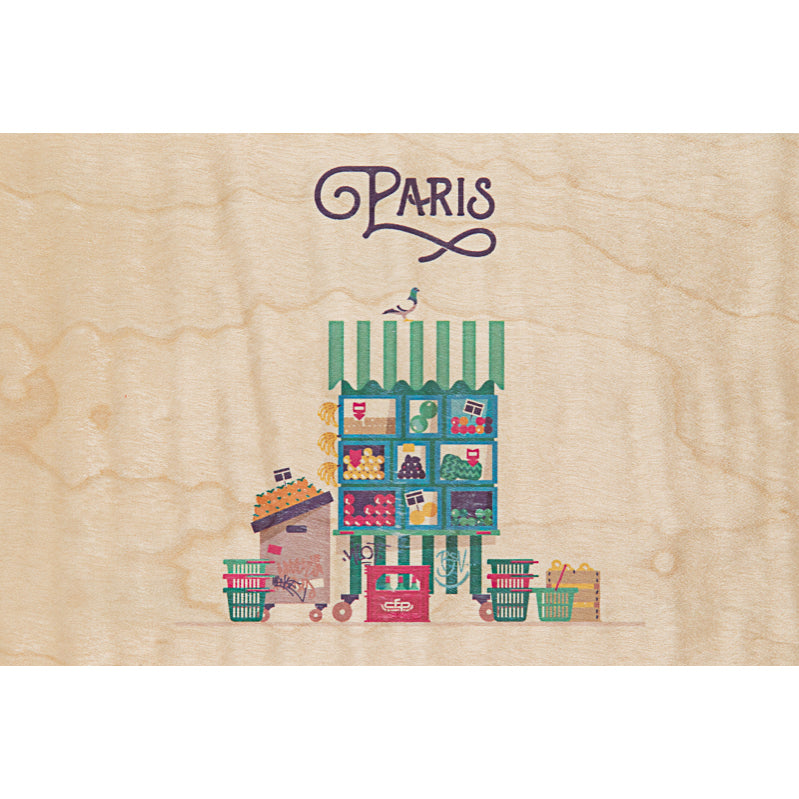 Carte en bois Paris 4 W