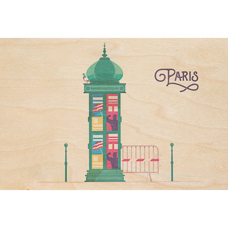 Carte en bois Paris 8 W