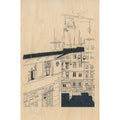 Carte en bois Paris icons NB W