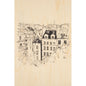 Carte en bois Paris icons above the roofs W