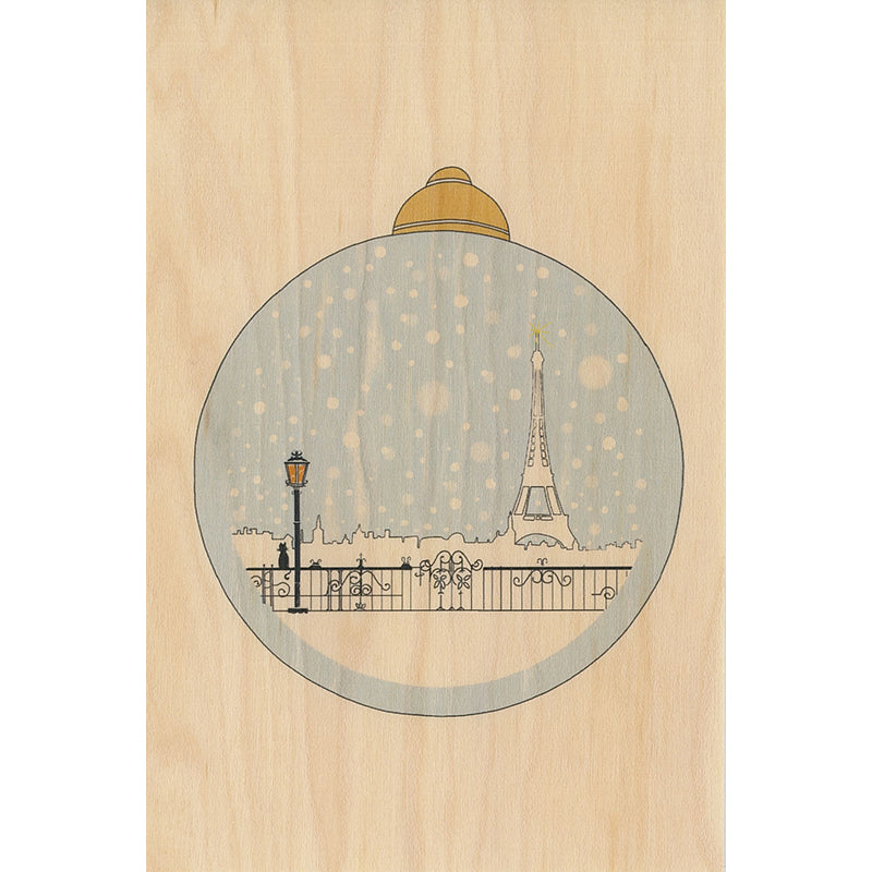 Carte en bois Paris icons baubel W