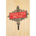 Carte en bois Paris icons metro W