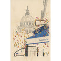 Carte en bois Paris icons Pantheon W