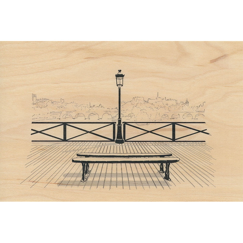 Carte en bois Paris icons Pont des Arts W
