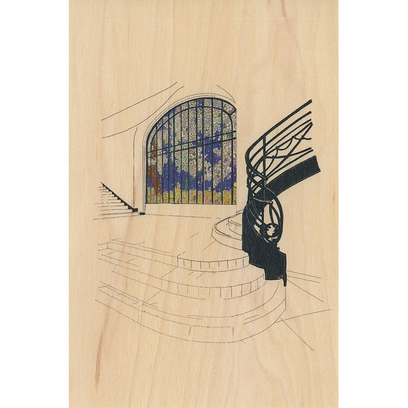 Carte en bois Paris icons stairs W