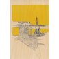 Wood postcard Paris icons yellow Eiffel W