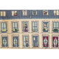 Carte en bois Paris illustré fenêtres W