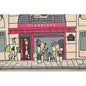 Carte en bois Paris illustré fleuriste W