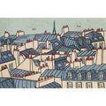 Carte en bois Paris illustré toits W
