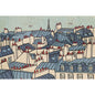 Carte en bois Paris illustré toits W