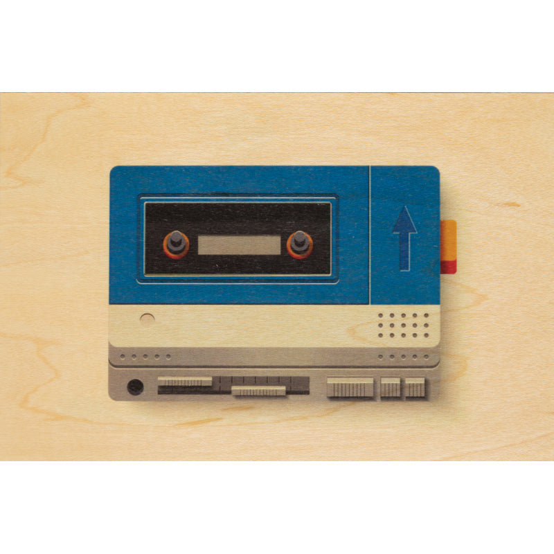 Carte en bois music icons walkman W