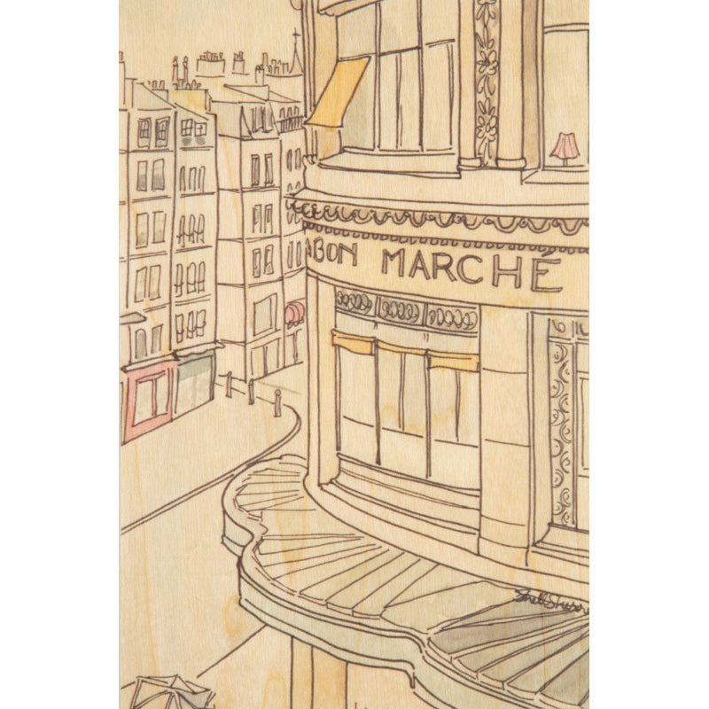 Carte en bois parisian displays Bon Marché W