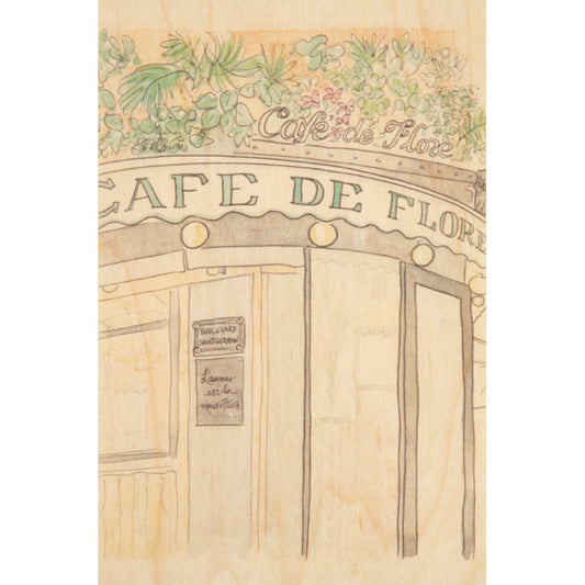 Carte en bois parisian displays flore W