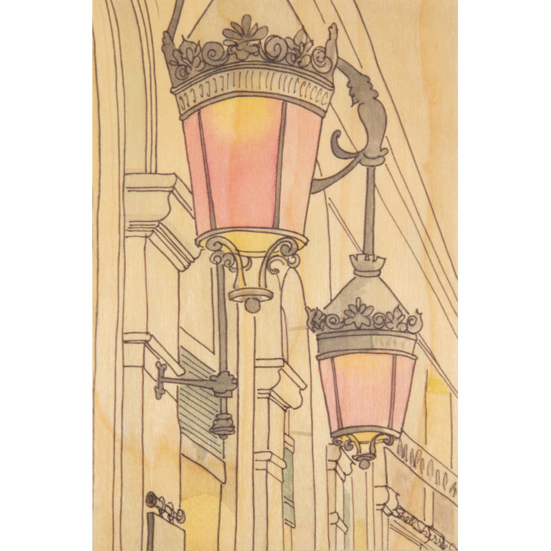 Carte en bois parisian displays lampadaires W