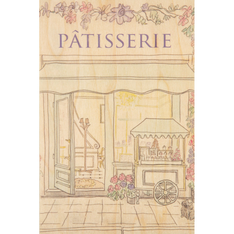 Carte en bois parisian displays patisserie W