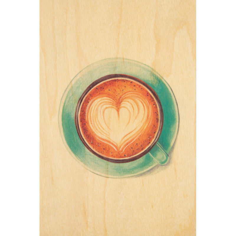 Wood postcard pastries latte W