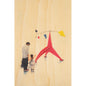 Wood postcard people at museum Calder W