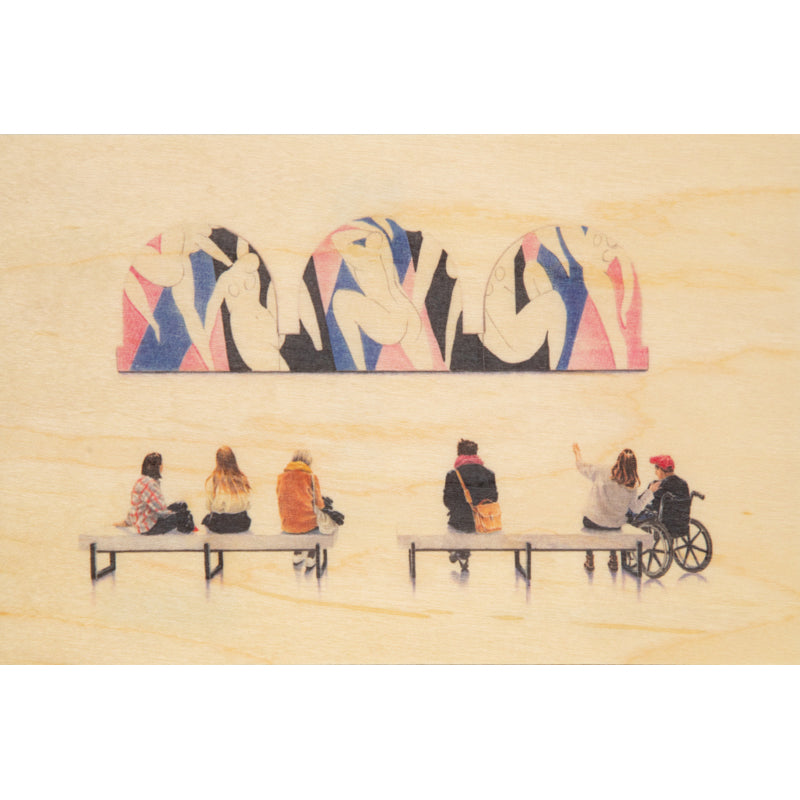 Carte en bois people at museum Matisse la Danse W