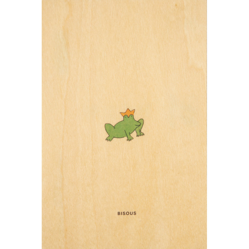 Carte en bois petit gramme bisous W