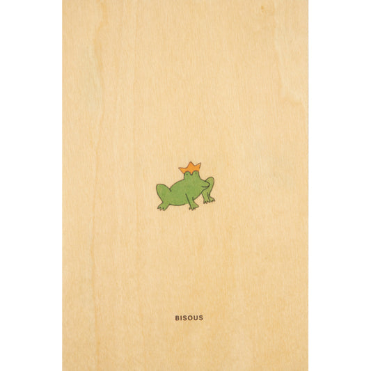 Carte en bois petit gramme bisous W