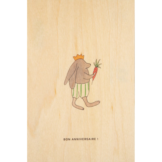 Carte en bois petit gramme bon anniv W