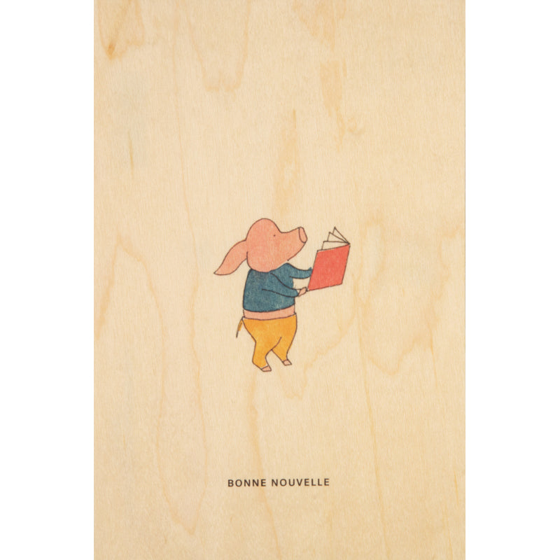 Carte en bois petit gramme bonne nouvelle W