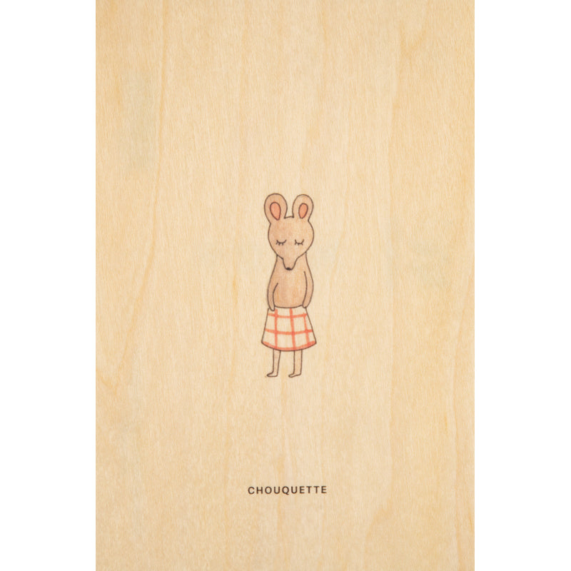 Carte en bois petit gramme chouquette W