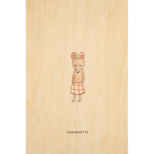 Carte en bois petit gramme chouquette W
