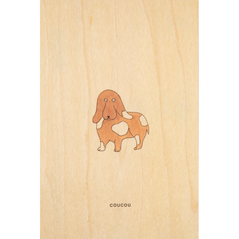 Carte en bois petit gramme coucou W