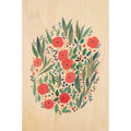Carte en bois petit gramme gerbe fleurs W