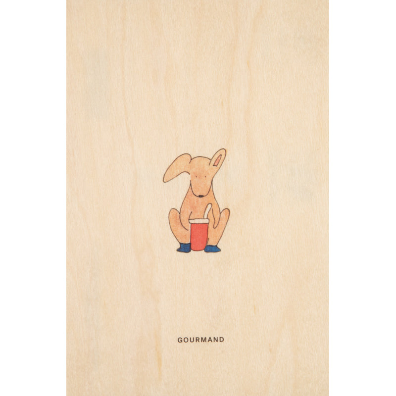 Carte en bois petit gramme gourmand W