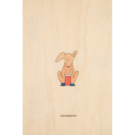 Carte en bois petit gramme gourmand W