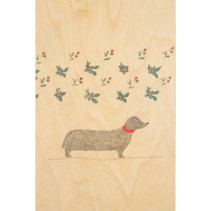 Carte en bois petit gramme long dog W