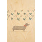 Carte en bois petit gramme long dog W