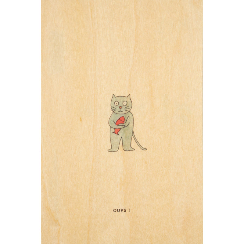 Carte en bois petit gramme oups W