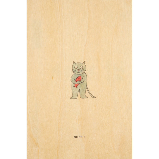 Carte en bois petit gramme oups W