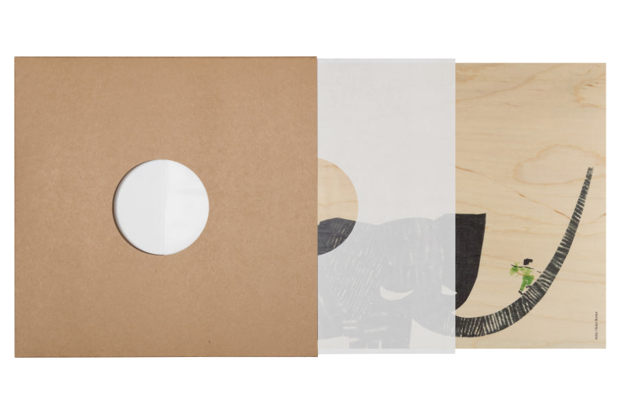 Poster 33T en bois kids boy on elephant W