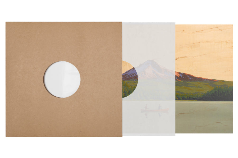 Poster 33T en bois vintage canoe W