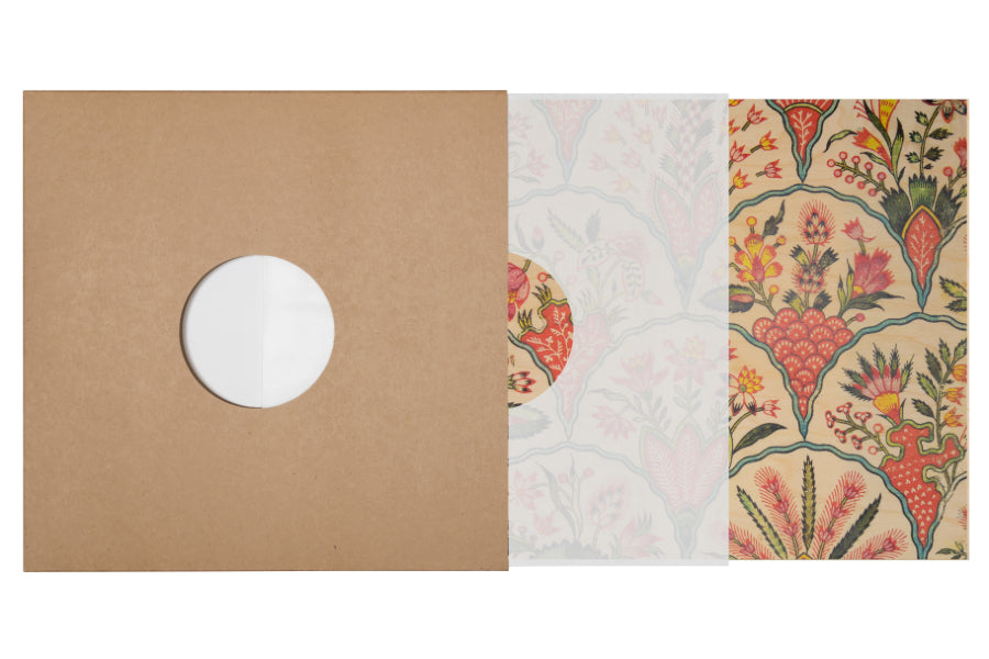 Poster 33T en bois toile de jouy éventails W